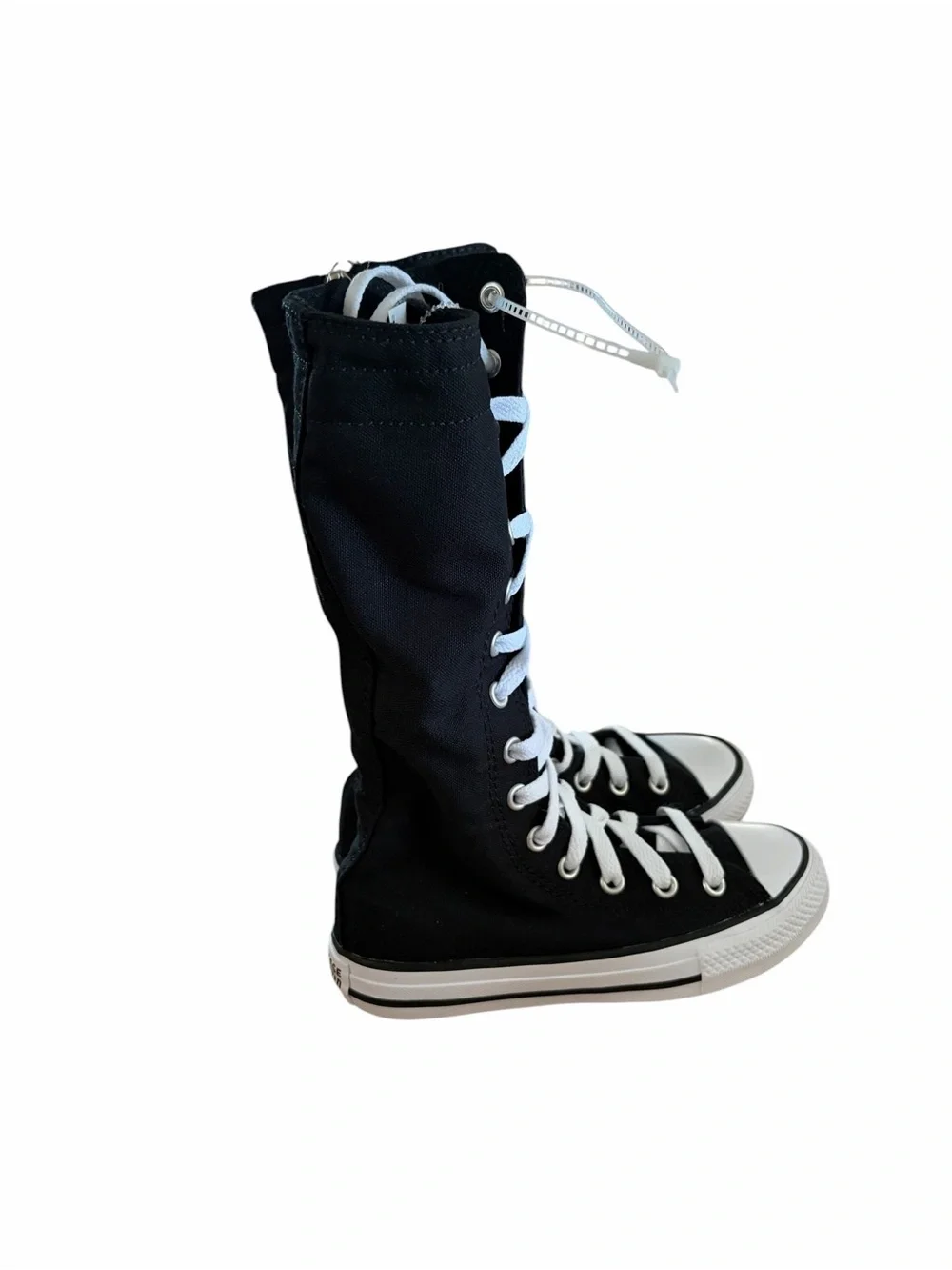 Converse Kids Size 12 Shoes NEW Knee High Chuck Taylor All Star XHi Black Zip Up